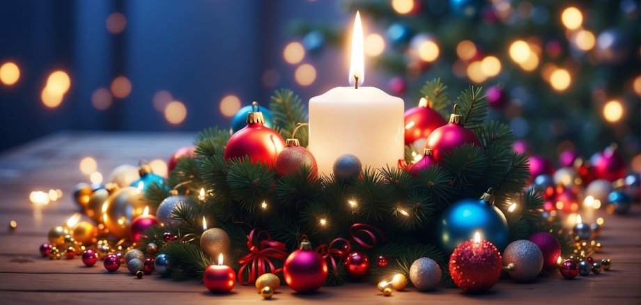Weihnachtskerze Ein Bild von einer Weihnachtskerze.